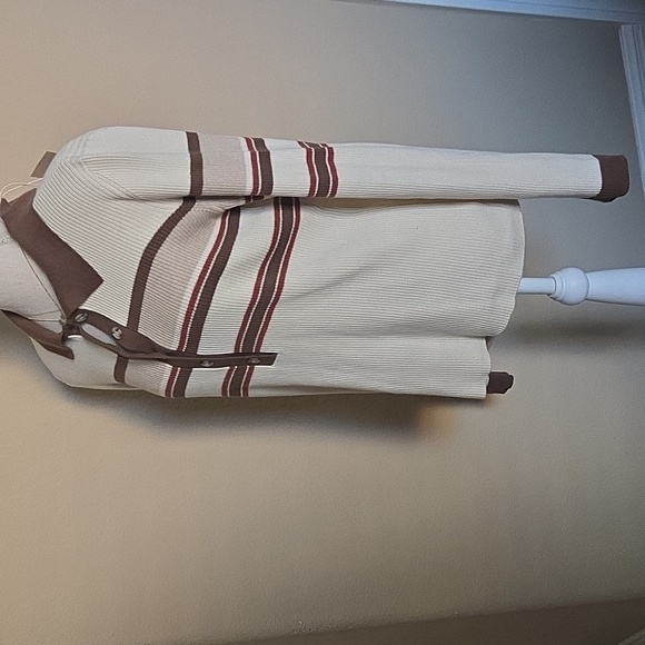 NEW Faherty Mikki Polo Long Sleeve Ribbed Pullover Retro Fall Stripe - L - Picture 6 of 11